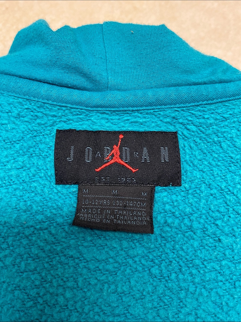 Jordan Teal Pullover Hoodie with Jumpman Logo - Picture 2 of 9